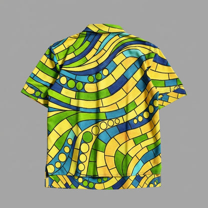 Polo Shirt with V Neck Mosaic 4