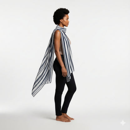 Scarf – Blue and White