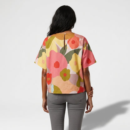 Flat Floral Garden Woven Tee 