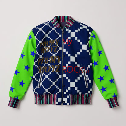 Snap Front Bomber Jacket in Rayon French Terry