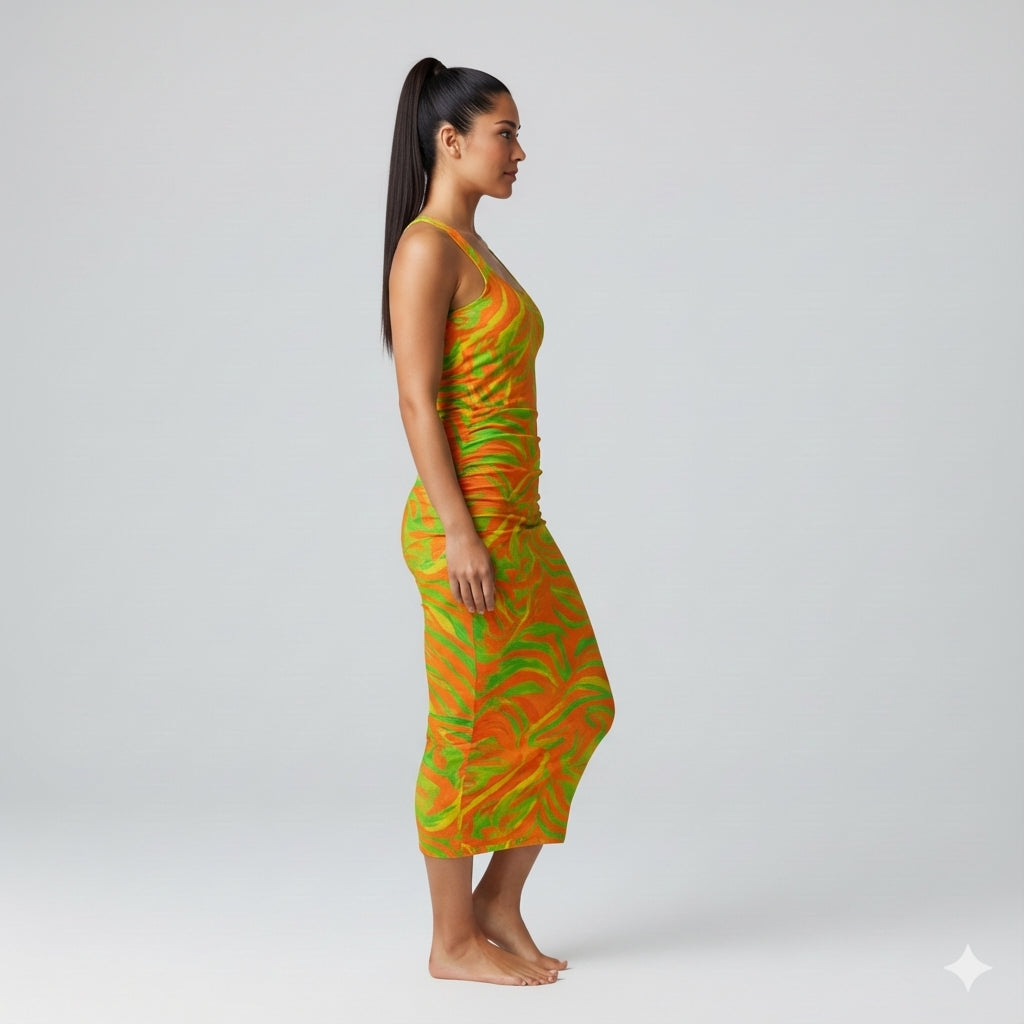 Racerback Shirred Tank Dress Fruit Noodles 