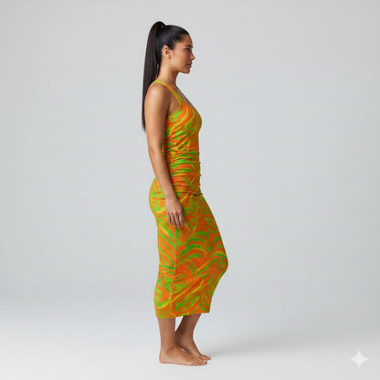 Racerback Shirred Tank Dress Fruit Noodles 