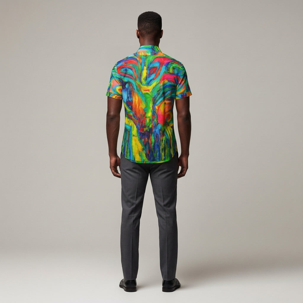 Short Sleeve Dress Shirt Green Jungle