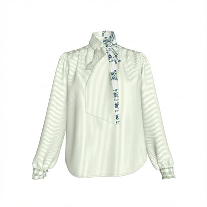 Bow Blouse in Lightweight Organic Cotton Voile