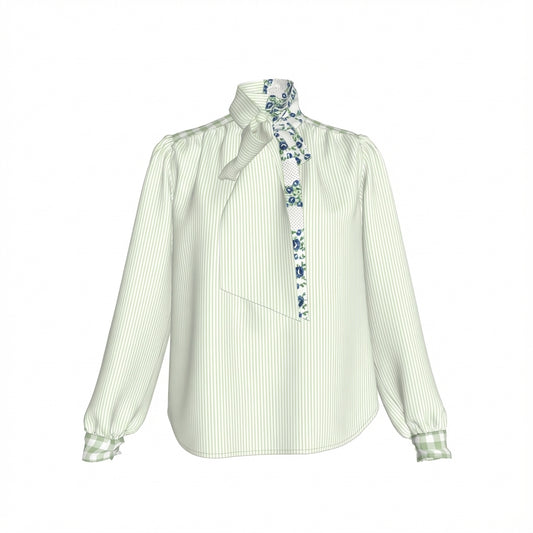 Bow Blouse in Lightweight Organic Cotton Voile