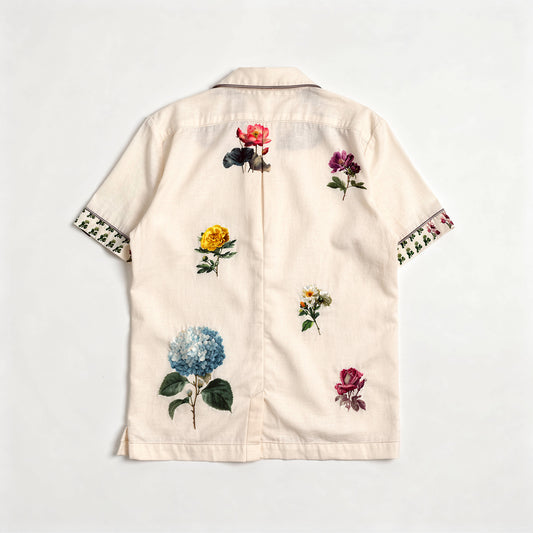 Beige - Floral - PJ Top 