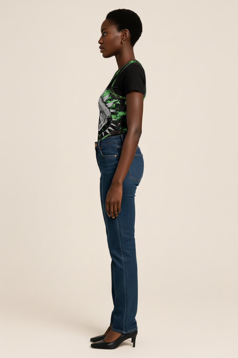 Green Punk Skull Tank