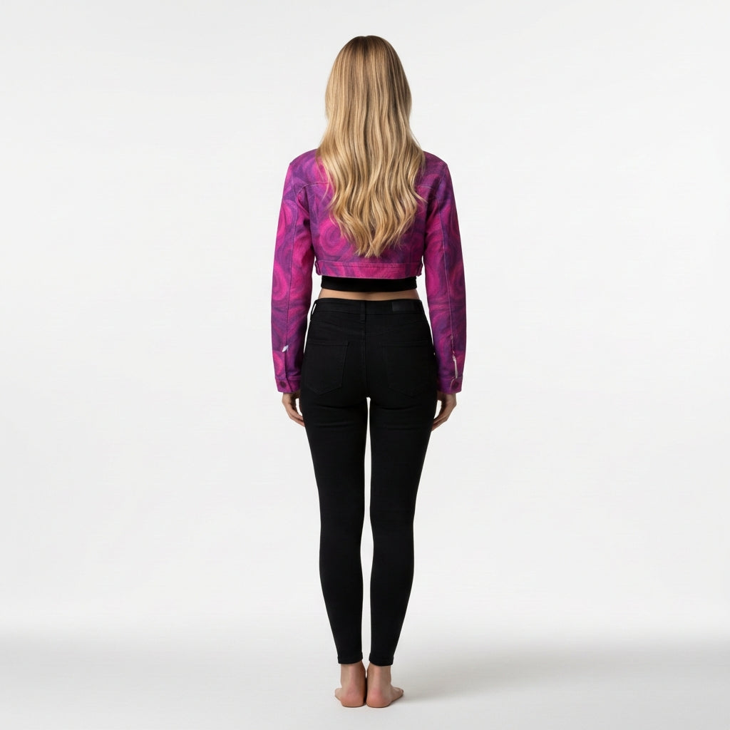Cropped Jean Cotton Jacket Purple Storm