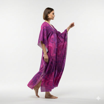 Caftan Purple Storm – Lightweight Organic Cotton Voile