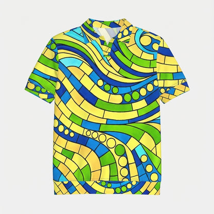 Polo Shirt with V Neck Mosaic 4
