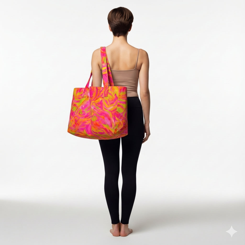 Large Tote Bag Pink Noodles