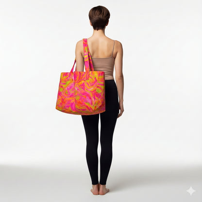 Large Tote Bag Pink Noodles