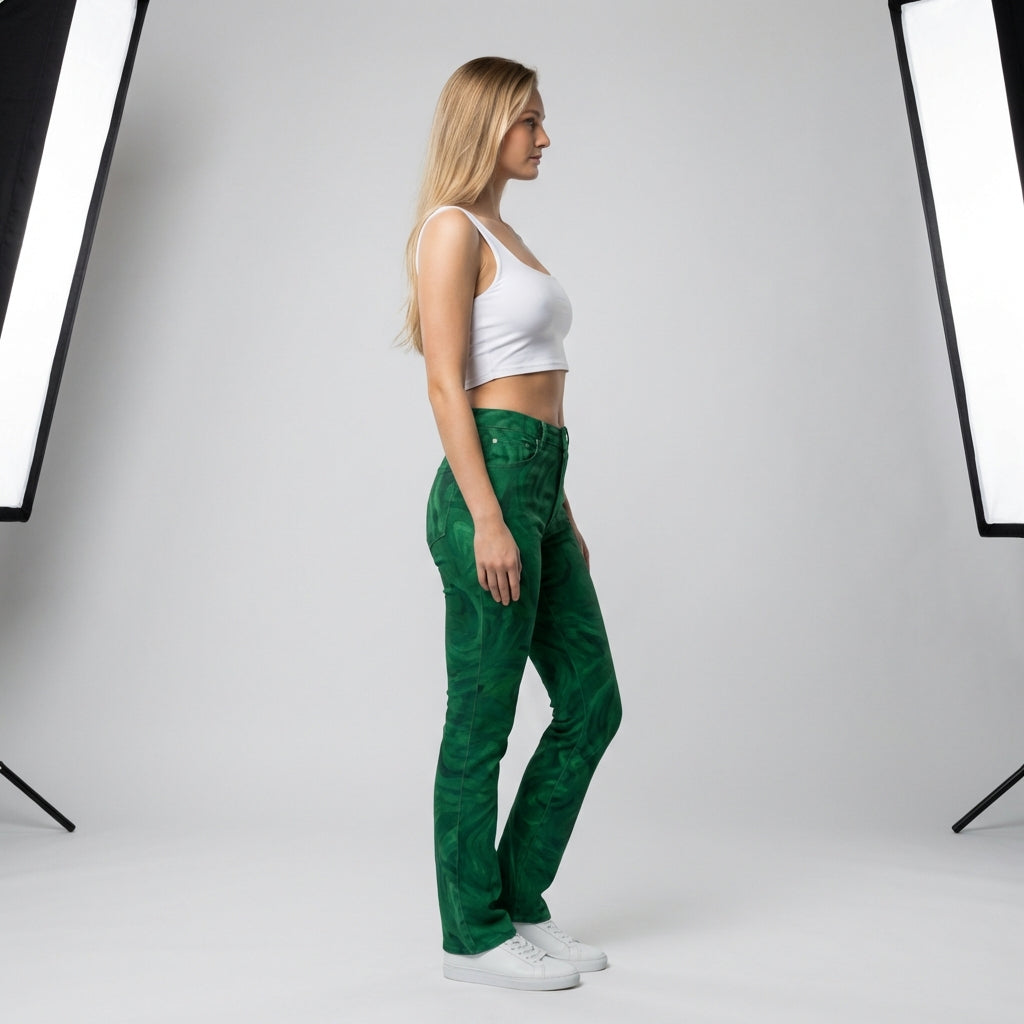 Skinny Jeans Dark Green Noodles