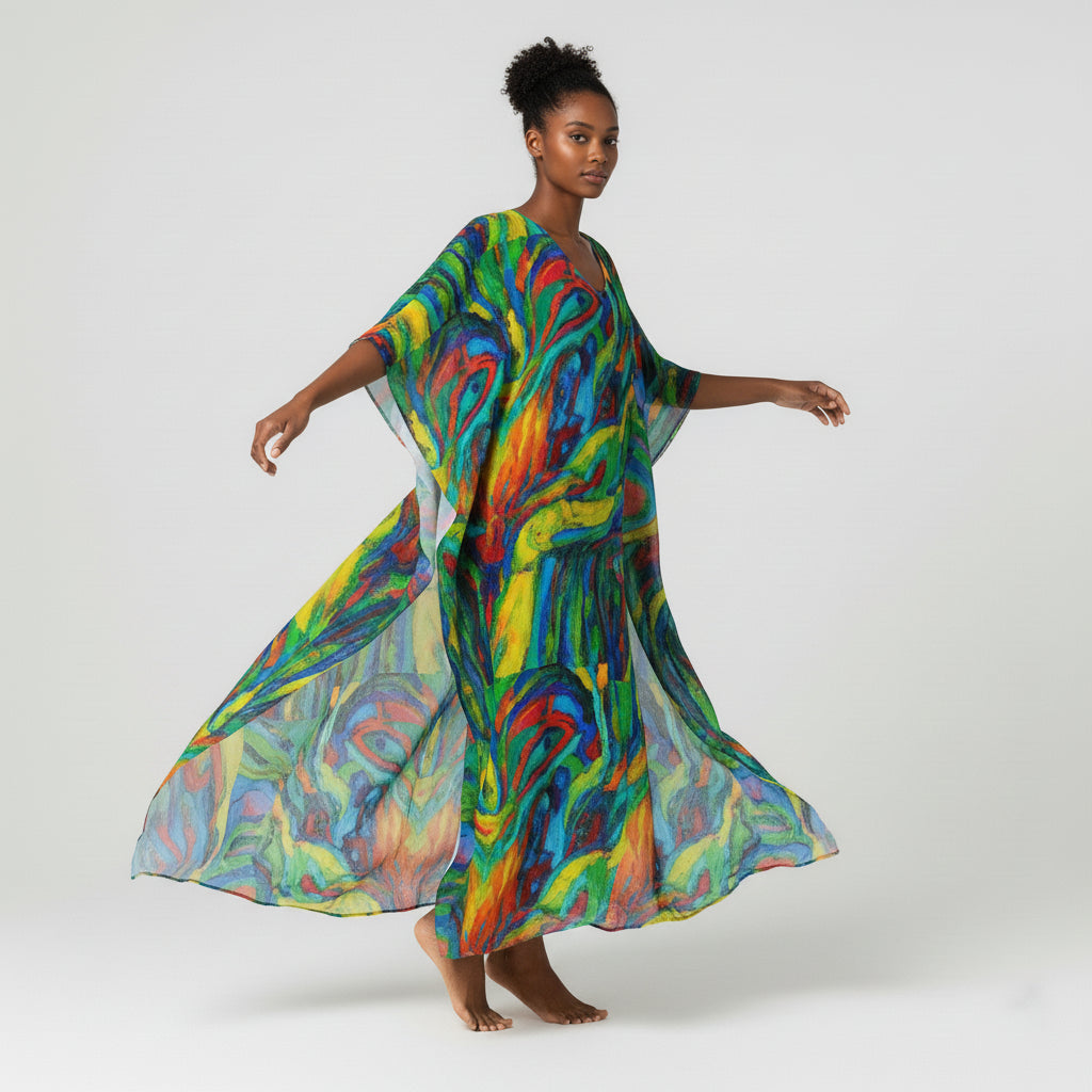 Caftan Green Jungle – Organic Cotton Voile