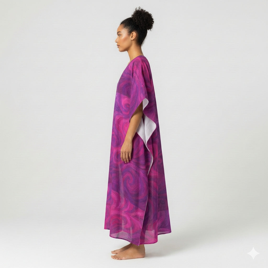 Caftan Purple Storm – Lightweight Organic Cotton Voile