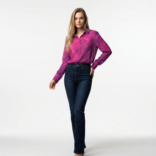Button Front Shirt Purple Storm