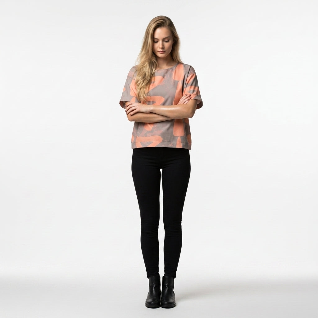 Feeder Woven Tee Peach Adobe