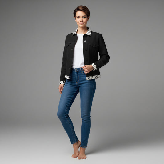 The Signature Contrast Jean Jacket in Heavy Stretch Cotton Twill