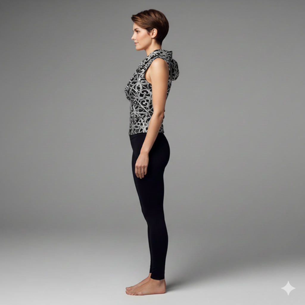 Gothic Lattice Surplice Top in Bamboo Cotton Jersey