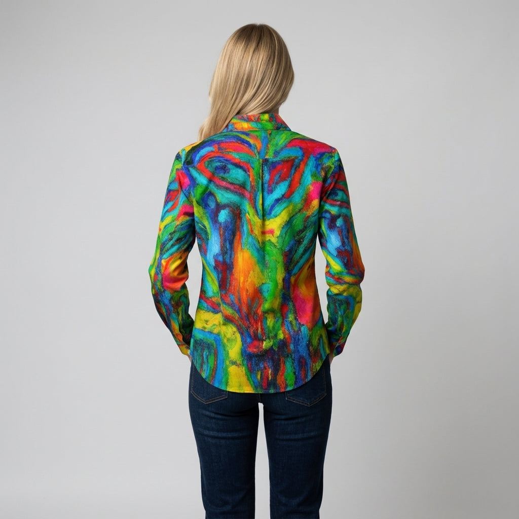 Button Front Shirt in Lightweight Cotton Poplin Green Jungle