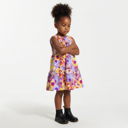 Ruffle Dress without Lining in Lightweight Cotton Poplin
