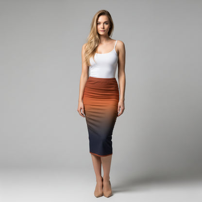 Odyssey Ombre Bodycon Midi Skirt
