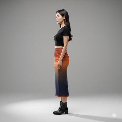 Odyssey Ombre Bodycon Midi Skirt