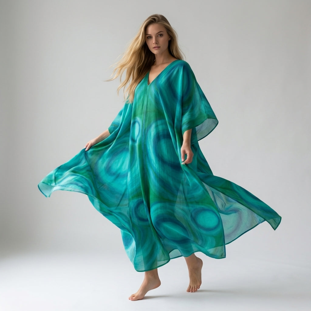 Caftan Indigo Child - Lightweight Organic Cotton Voile