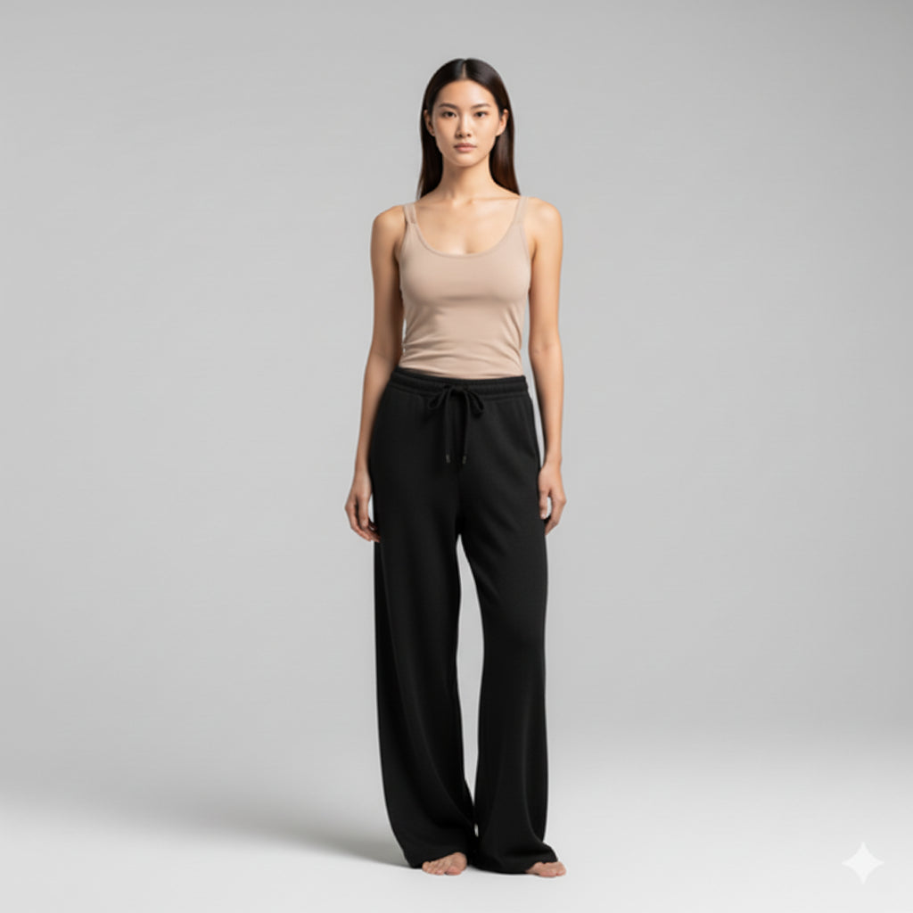 Drawstring Pant Black – Knit Elastic Waist Draw String Pant