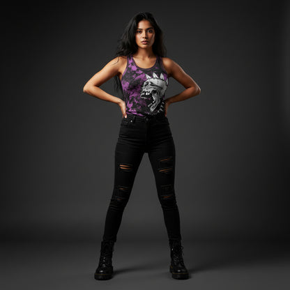 Purple Punk Skull Tank