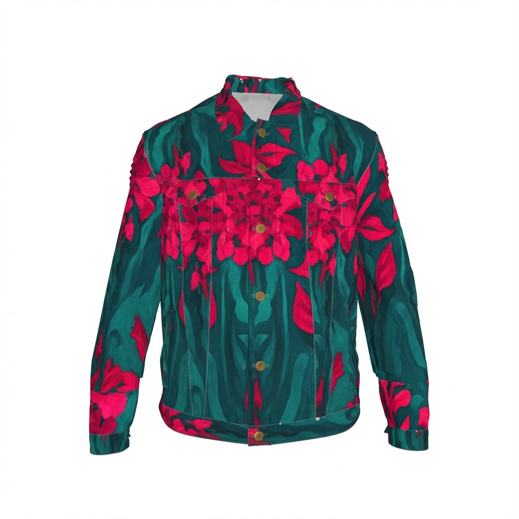 Jean Jacket Pink Flowers