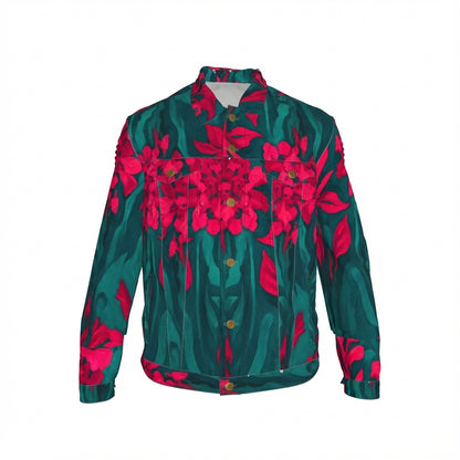Jean Jacket Pink Flowers