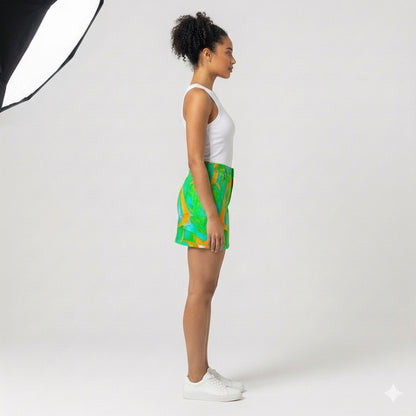 Demin Mini Skirt Palm Tree Island