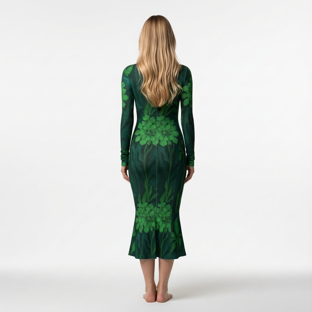 Sarong Maxi Green Flowers