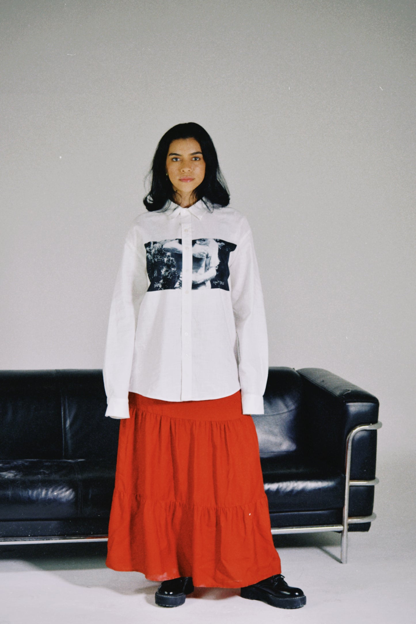 abrazos white button up shirt