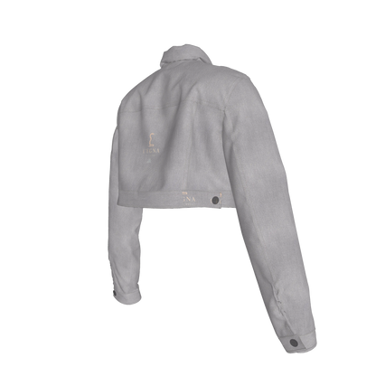 L'EGNA RISING 'GRAY' Cropped Jean Jacket