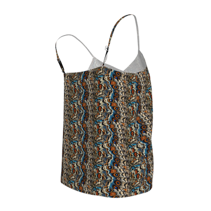 Organic Cotton Voile Camisole – Black Silhouette Print