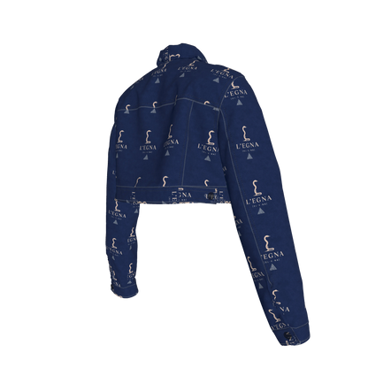L'EGNA RISING BLUEBLOOD Cropped Jean Jacket (ALL-OVER PRINT)