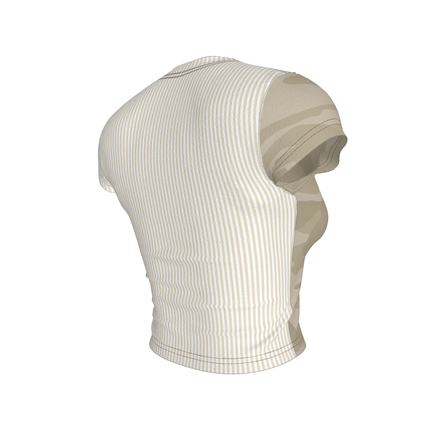 Camo Cropped Sleeve T-Shirt Half 'n Half