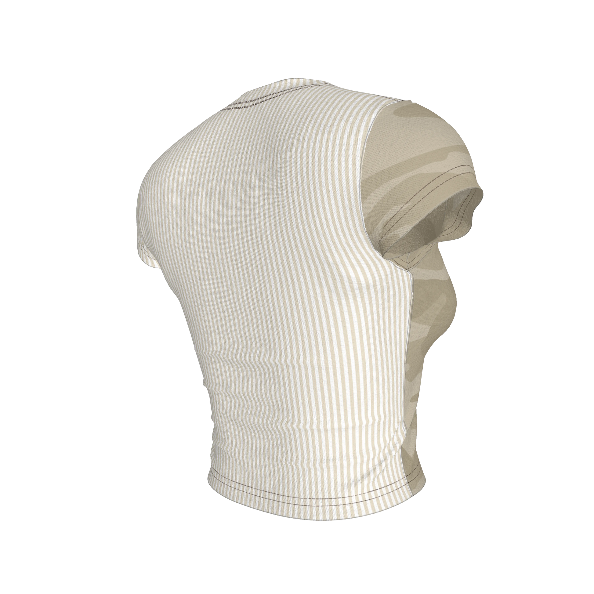 Camo Cropped Sleeve T-Shirt Half 'n Half