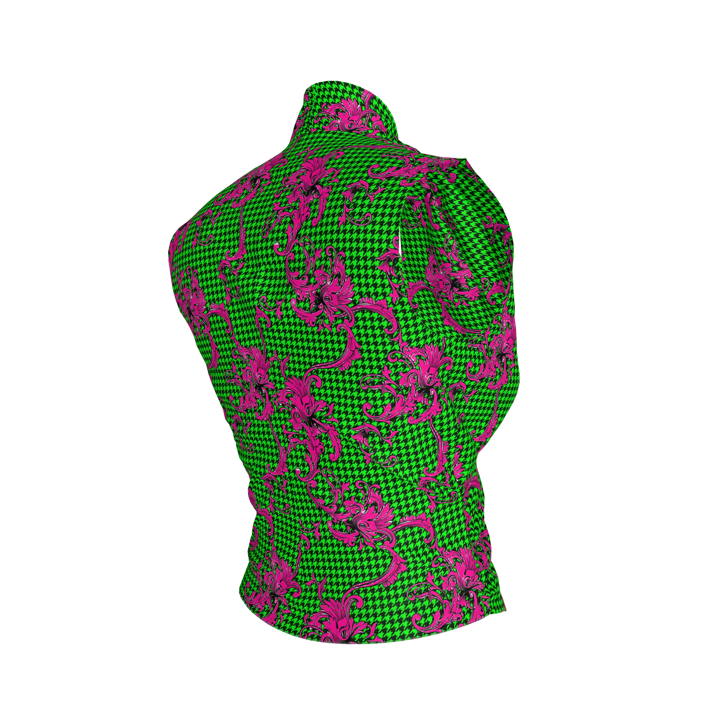 Pink & Green Houndstooth Surplice - Bamboo/Cotton Blend