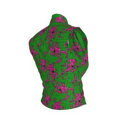 Pink & Green Houndstooth Surplice - Bamboo/Cotton Blend