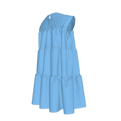 Ruffle Dress without Lining in Pima Cotton Poplin