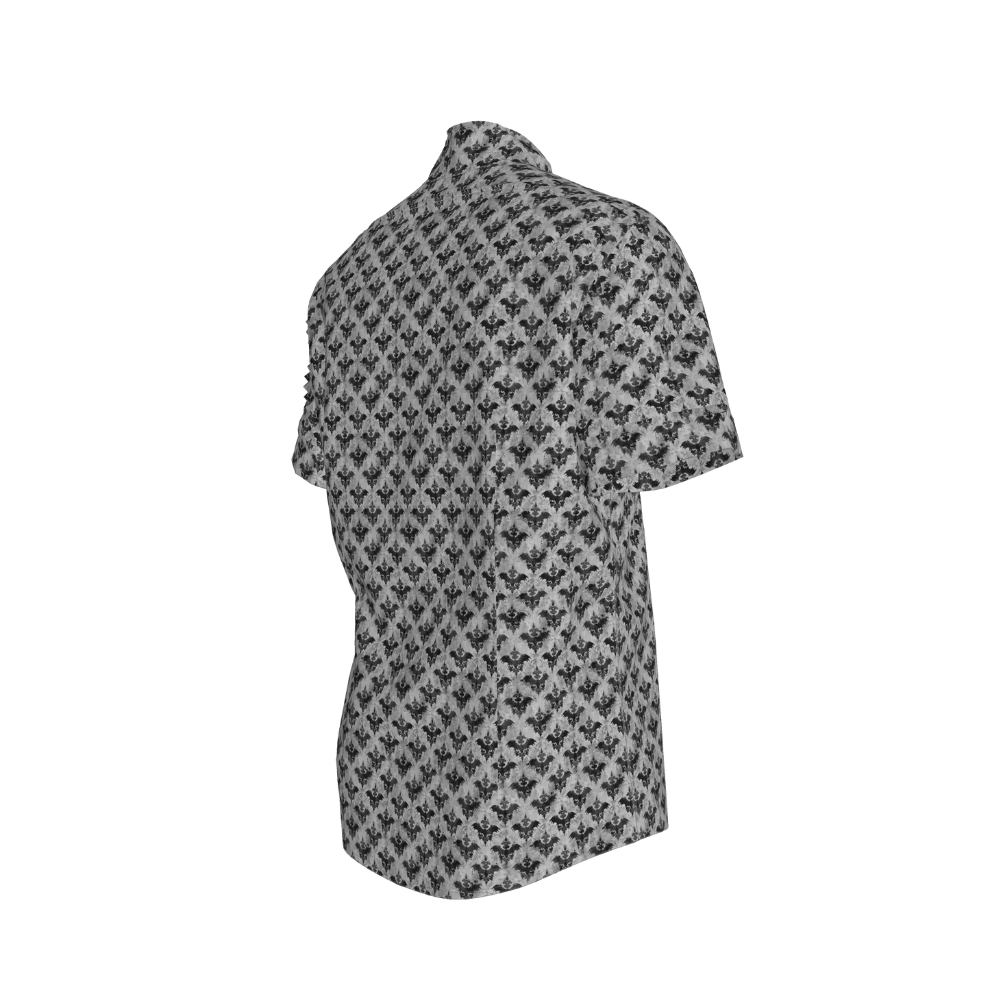 Bat Damask Short Sleeve Casual Shirt
