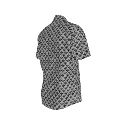 Bat Damask Short Sleeve Casual Shirt