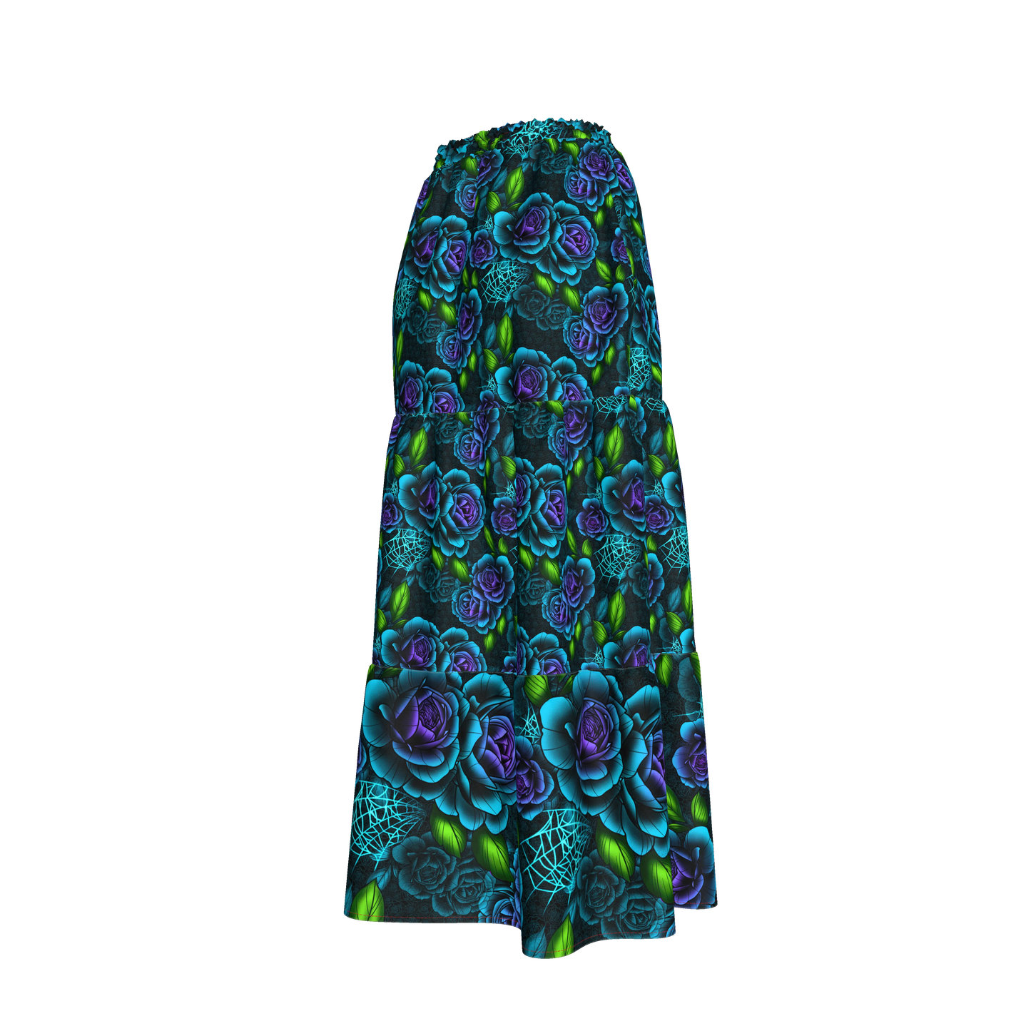 Blue Rose Tiered Skirt