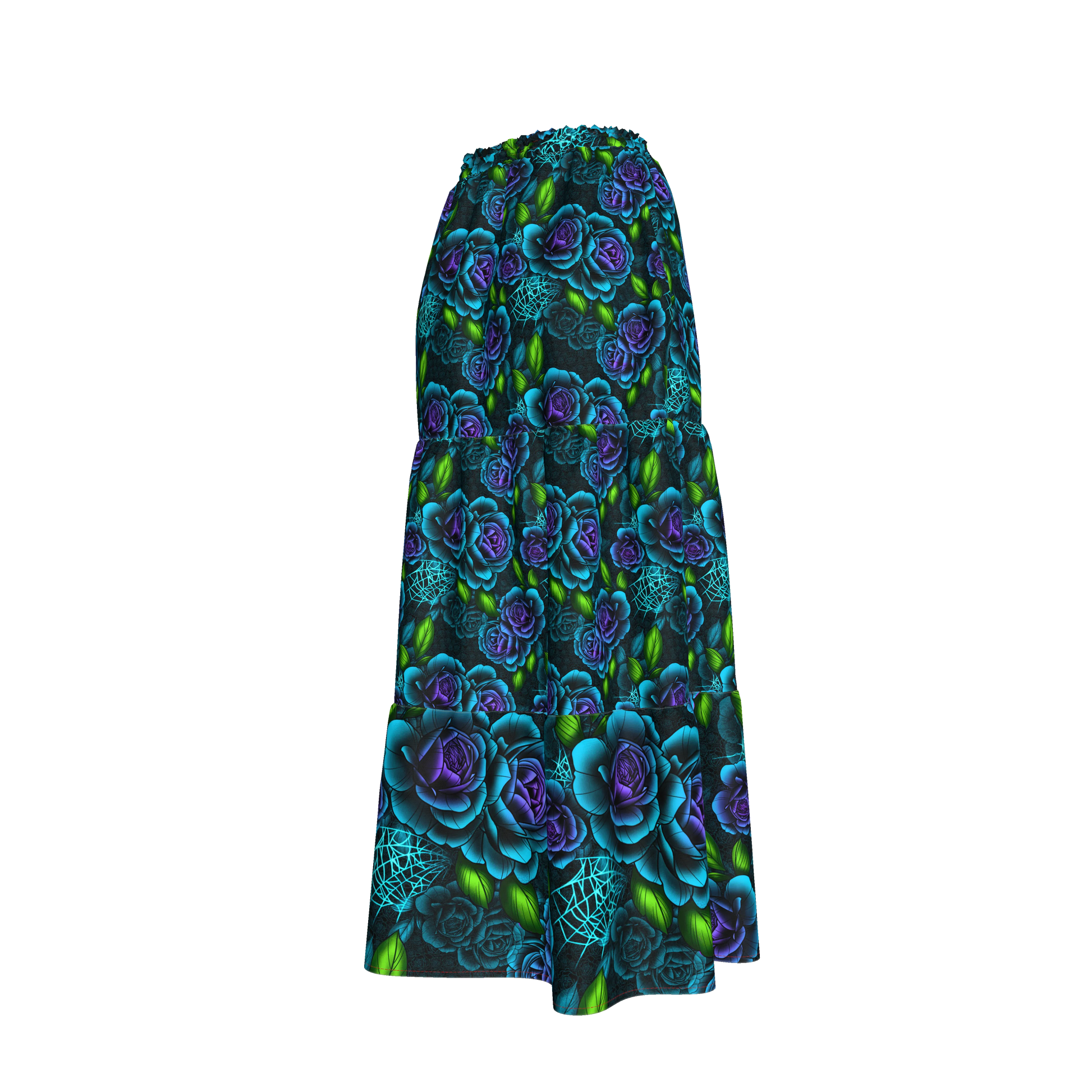 Blue Rose Tiered Skirt