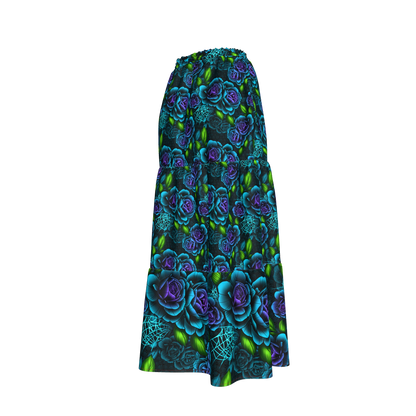 Blue Rose Tiered Skirt