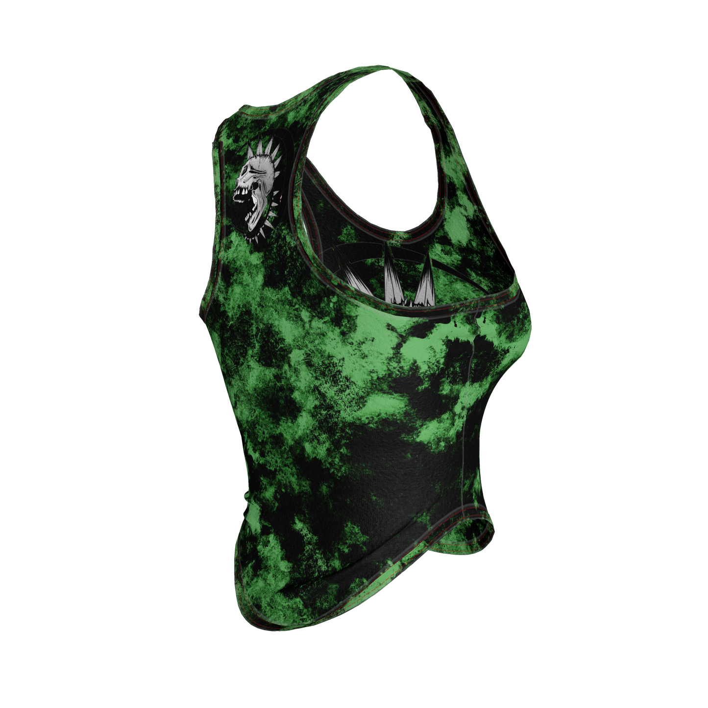 Green Punk Skull Tank