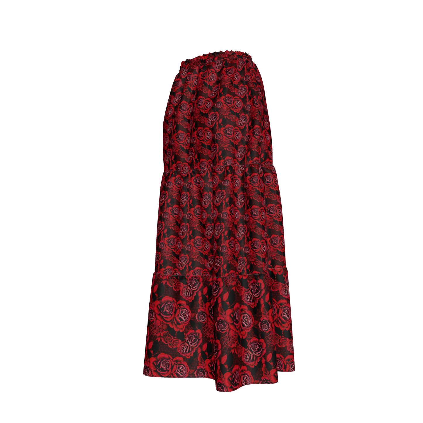 Red Rose Tiered Skirt